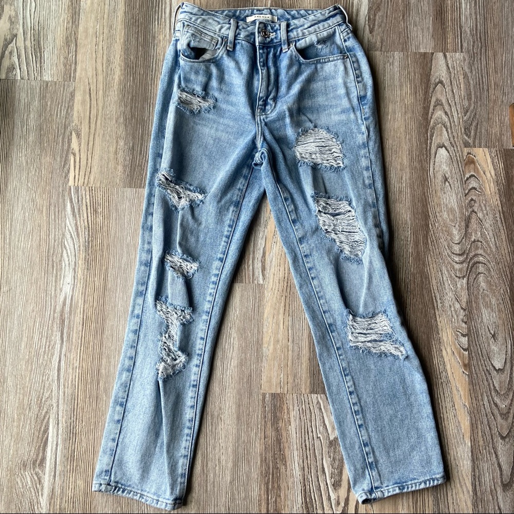 Pacsun Mom Jeans Womens Size 23 High Rise Distressed Light Blue